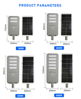 Lampe solaire tout-en-un intégrée pour rue, éclairage extérieur étanche, module d'éclairage LED pour rue, 100W 200W 300W 500W, CRI élevé 90