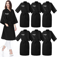 Robe de Salon Kimono Anti-Décoloration Personnalisée avec Logo Brodé pour Clients de Salons de Beauté, SPA, Hôtels, Barbiers et Coiffeurs