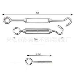 Stainless Steel <b>Garden</b> Fence Wire Rope Kit With Turnbuckles <b>Hooks</b> And Screw Eyes For Outdoor Use - Product Image 4