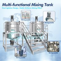 Cuve de mélange chauffante en acier inoxydable 1000L 5000L avec agitateur pour la production de shampoing, savon liquide, détergent, produits cosmétiques et de beauté
