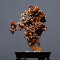 Statue indienne ancienne en bois de santal, ornement de collection pour l'entrée intérieure de la maison, objet de collection, couleur nationale, parfum céleste, bonsaï