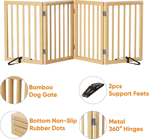 Vente directe usine : Barrière pliable indépendante en bois <span class=keywords><strong>pour</strong></span> chiens, idéale <span class=keywords><strong>pour</strong></span> les escaliers et les clôtures intérieures <span class=keywords><strong>pour</strong></span> la sécurité domestique. - Product Image 5