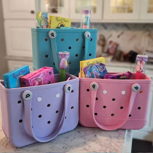 Manufacturer EVA Beach Bag for Children Fashion Summer Handbags Kids Small Washable Eva Tote Rubber Bags DIY Charms <strong>Inserts</strong> - Product Image 6