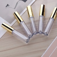 Tubes de gloss à lèvres en or et en argent 1/3/5/10 ml, matériaux d'emballage, bouchons électro-plaqués, tubes ronds, tubes vides, en stock, personnalisation