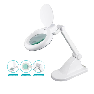 Thẩm mỹ viện Bàn Đèn mặt kính lúp Máy tính để bàn kính lúp làm việc chiếu sáng kính lúp bảng đèn 1.75X + 4x - Product Image 1