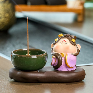 Quemador de incienso Zhong Kui de estilo chino, hecho a mano en resina, para ceremonia del té, meditación, adorno - Product Image 3