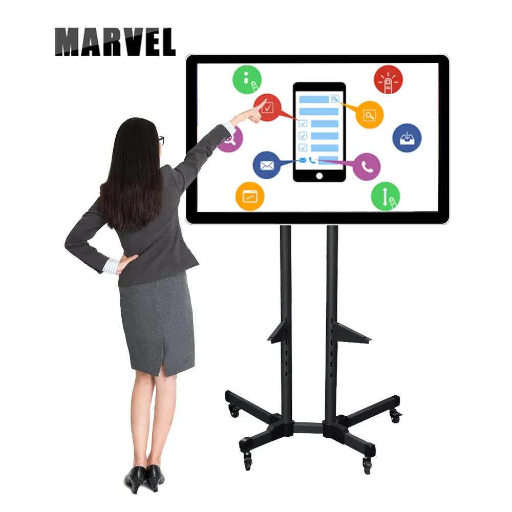 Blackboard Stand Panel Touch Screen Classroom Learn Digital Smart Interactive White Board Class All for Kid Room in One 85 Inch