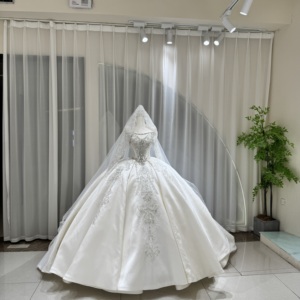Lsoy047 <b>Wedding</b> Dress Ball Gowns Bridal Luxury Style Satin Shinny Rhinestones Skirt Sleeveless Princess Ivory Jancember - Product Image 1