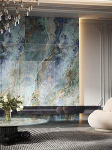 Tuiles murales en <span class=keywords><strong>quartz</strong></span> artificiel bleu <span class=keywords><strong>Swarovski</strong></span>, style de design moderne, grande dalle de pierre pour application intérieure - Product Image 4