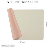 Napperons en vinyle, napperons résistants à la chaleur, napperons réversibles en similicuir lavables et essuyables, beige rose