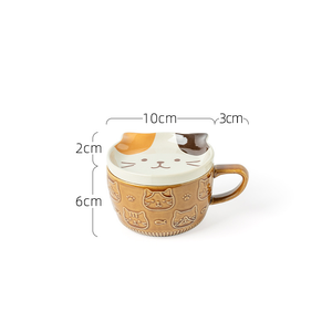 Madou 325Ml <span class=keywords><strong>tasse</strong></span> en céramique avec couvercle, Style japonais, chat <span class=keywords><strong>de</strong></span> dessin animé, <span class=keywords><strong>tasse</strong></span> à <span class=keywords><strong>café</strong></span>, <span class=keywords><strong>tasse</strong></span> à thé au lait pour le petit déjeuner - Product Image 6