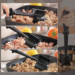 5 lames incurvées antiadhésif Hamburger hachoir outil de cuisine meulage boeuf viande Masher spatule résistant à la chaleur cuisson <span class=keywords><strong>pâtisserie</strong></span> outil - Product Image 4