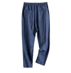 <span class=keywords><strong>Pantaloni</strong></span> in <span class=keywords><strong>Lino</strong></span> da <span class=keywords><strong>Uomo</strong></span>, Cotone Traspirante Estivo, Gamba Dritta, Tinta Unita, Vita Elastica, <span class=keywords><strong>Pantaloni</strong></span> Casual in <span class=keywords><strong>Lino</strong></span> - Product Image 6