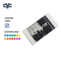 Étiquettes de vêtements en polyester tissé rectangulaires personnalisées, étiquettes de col de vêtements haute densité, patchs en tissu