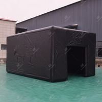 Tente de tir sportive extérieure gonflable commerciale pour simulateur de golf avec écran, bâche PVC noire 10-12 pieds, installation facile