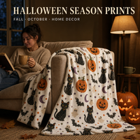 Couverture en polaire flanelle 320 GSM, motif personnalisé citrouille, fantôme, chauve-souris, douce, pour canapé et lit, idéale pour l'automne et les fêtes