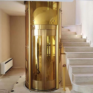 Lift bundar tampilan 360 derajat mewah untuk Villa Hotel dalam ruangan penggunaan sistem keamanan desain kaca penuh tanpa suara - Product Image 3