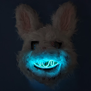 Hot New EL Luminous PVC <span class=keywords><strong>Mario</strong></span> Bunny Mask Funny Halloween Carnaval Party Item pour les événements d'horreur transfrontaliers - Product Image 4