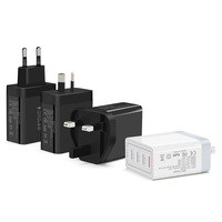 Chargeur mural GaN HNT OEM 30W 4 ports PD QC3.0, adaptateur de charge rapide multi-USB, prise UK AU, chargeur d'alimentation pour téléphone, ordinateur portable, tablette