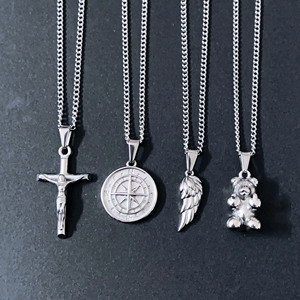 Anlaufbeständiger Eisbär-Schmuck aus Edelstahl mit 18k Goldplattierung, Individueller Kompass-Anhänger, Vintage Herren-Halskette mit Offensivem Bärenmotiv - Product Image 4