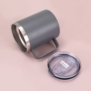 Mug à café en acier inoxydable de 12 oz avec poignée, tasse isotherme à double paroi, gobelet de voyage avec couvercle magnétique pour le bureau, le camping - Product Image 4