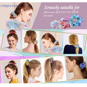 Brillante metallico coda di cavallo sirena fascia per capelli arco elastici per capelli per ragazze Ombre Rainbow Glitter capelli Scrunchies - Product Image 6