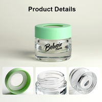 Conteneur de stockage en verre personnalisé pour fleurs, hermétique, avec couvercle à vis CR et loupe intégrée, 2oz 3oz 4oz
