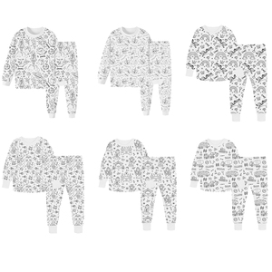 Pigiami Personalizzabili per Bambini con Disegni Cartoon e Graffiti, Set <span class=keywords><strong>Pigiama</strong></span> da Colorare in <span class=keywords><strong>Cotone</strong></span> per Ragazzi e Ragazze con Pennarelli - Product Image 5