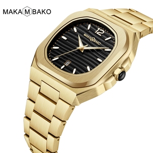 Reloj de Lujo para Hombre MAKA M <span class=keywords><strong>BAKO</strong></span> MK-543, Diseño Japonés, Caja Cuadrada, Acero Inoxidable, Luminoso - Product Image 4