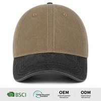 Casquette de baseball 100 % coton de haute qualité, logo personnalisé, bicolore noir et beige, 6 panneaux structurés, style Dad Hat, vente en gros, fournisseur OEM