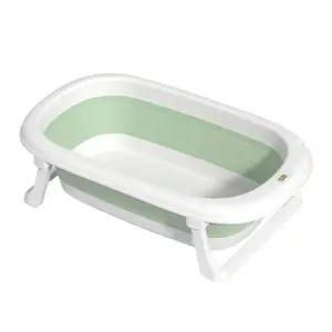 Bañera de ducha plegable suave de tamaño pequeño, bañera portátil de plástico para bebé, bañera para niños