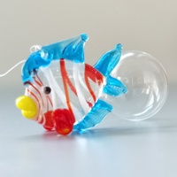 DIY Coloré Cristal Petit Animal Statue Figurines Accessoires Faits À La Main Décoration Verre Décoration Océan Bulle Poisson