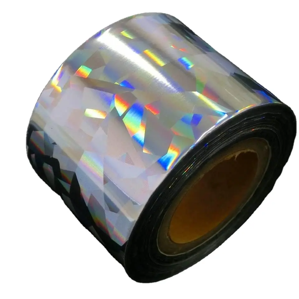 Mosaico de plata brillante, lámina de película holográfica, lámina de estampado en caliente para señuelos y plantillas de metal