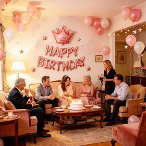 Kit de ballons d'<span class=keywords><strong>anniversaire</strong></span> - Saint-Valentin, décoration de fête d'<span class=keywords><strong>anniversaire</strong></span> pour petite amie, ensemble complet de ballons en aluminium - Product Image 4