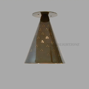 Minimalist Brass Flush Mount Cone Ceiling Light Handmade Small <b>Downlight</b> Fixture Mid Century Semi Flush Mount Lighting - Product Image 4