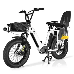 GreenPedel hub sepeda ekor panjang, ebike keluarga kargo listrik hub belakang 500W kursi anak