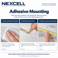 NEXCELL 24V 2.7mm Ultra Narrow COB LED Strip 400 Chip/m 7W/m CRI90 Dapat Diredupkan 4000K