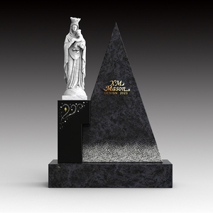 <span class=keywords><strong>Pierre</strong></span> <span class=keywords><strong>tombale</strong></span> de conception de modèle de granit de type pyramide triangulaire avec la sculpture de la <span class=keywords><strong>Vierge</strong></span> <span class=keywords><strong>Marie</strong></span> - Product Image 3