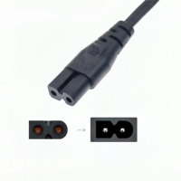 Câble d'extension d'alimentation CA européen avec fiche CEE7/16 vers prise polarisée 2 broches en forme de 8 (IEC C7) pour PC et ordinateur portable