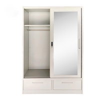 Prix de gros Porte coulissante amovible en acier Design Almirah Motif imprimé Armoire en métal Armoire à vêtements lemari pakaian