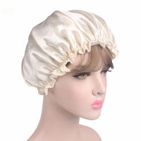 Bonnet de nuit en satin de soie, vente en gros, sans MOQ, échantillon gratuit, réglable, grand bonnet de douche, soin des cheveux, chapeau de nuit pour femmes, logo personnalisé