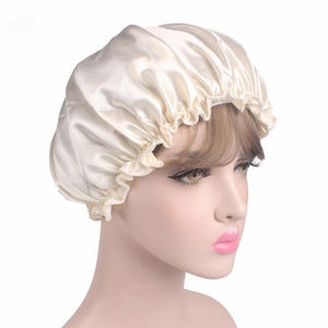 Bonnet de nuit en satin de soie, vente en gros, sans MOQ, échantillon gratuit, réglable, grand bonnet de douche, soin des cheveux, chapeau de nuit pour femmes, logo personnalisé - Product Image 2