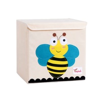 Poubelle en tissu pliable du fournisseur d'or de l'industrie du plomb Boîte de rangement de placard pliable Couvercle Solution de rangement de placard pour animaux fonctionnelle