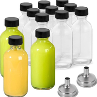 Mini Bouteilles en Verre Transparentes de 60 ml (2 oz) pour Voyage, Petites Bouteilles de Bien-être, Liqueur, Shots de Gingembre, Potions, Jus avec Couvercle – Vente en Gros