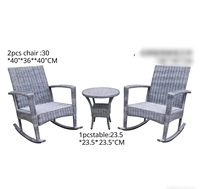 Usine bas prix 2 chaises et 1 table rotin osier jardin extérieur chaises et table