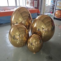 Grandes œufs de Pâques gonflables blancs, argentés et dorés effet miroir, ballons disco métalliques brillants en PVC, sphères flottantes pour fête de Pâques, 1 an