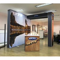 Support de toile de fond pliable 10 x 10 SEG, portable, facile à assembler, stand d'exposition modulaire 10x10, stand de salon professionnel
