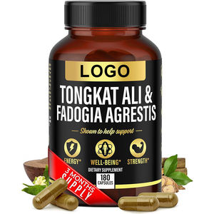 Cápsulas de Tongkat Ali Naturales de Marca Privada OEM ODM, 180 Cápsulas, Concentración 200:1, 30 mg de Polvo de Panax Ginseng, GMP Energy - Product Image 1