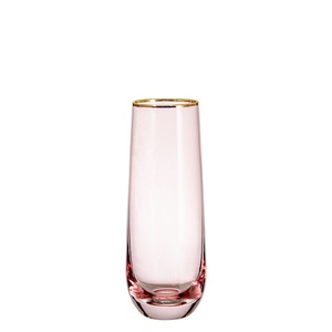 Flûtes à <span class=keywords><strong>champagne</strong></span> <span class=keywords><strong>en</strong></span> <span class=keywords><strong>cristal</strong></span> sans pied de couleur rose personnalisées Samyo pour mariage - Product Image 5