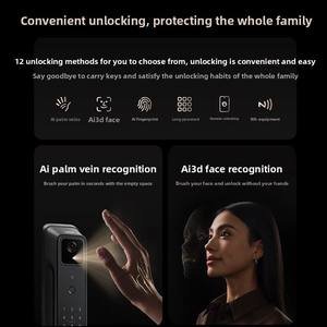 Serrure de porte intelligente CN Mi Smart Door Lock 4 Pro AI avec reconnaissance de la veine palmaire et du visage 3D, œil de chat intelligent, WiFi, entièrement automatique, sécurité intelligente - Product Image 6